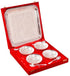 R Ayurveda Copper Silver Plated Brass Bowl Set with Tray