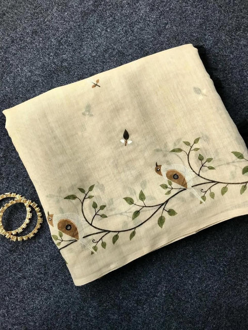 Vasthrlay Tussar Handloom Printed
