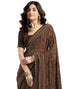 Vasthrlay Georgette Printed Unstitched Maroon Saree