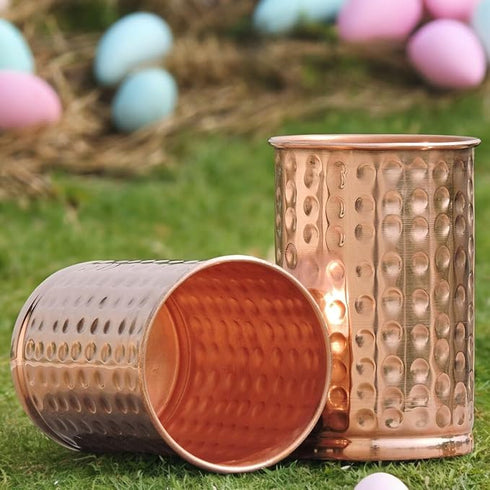 Set of 2 Hand Crafted Pure Copper Tumbler