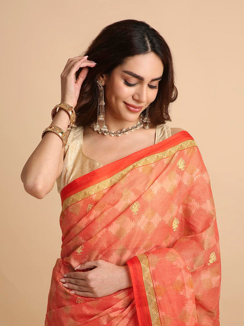 Vasthrlay Cotton Printed Blue Saree