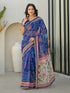 Vasthrlay Bandhani Embroidery Brown Saree With Unstitched Blouse Piece