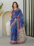 Vasthrlay Bandhani Embroidery Unstitched White Saree