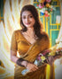 Vasthrlay Boarder Unstitched Chhaavai Mustard Free Ethnic Wear