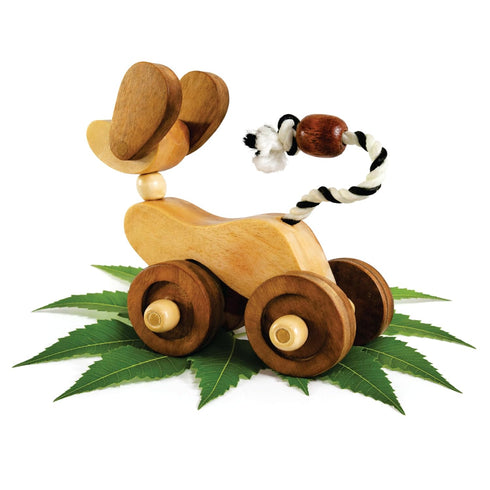 Wooden Dog Pull-Along Toy for Toddlers