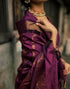 Vasthrlay Banarasi Jacquard Unstitched Dark Green Saree