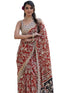 Vasthrlay Womens Printed Unstitched Beige Saree