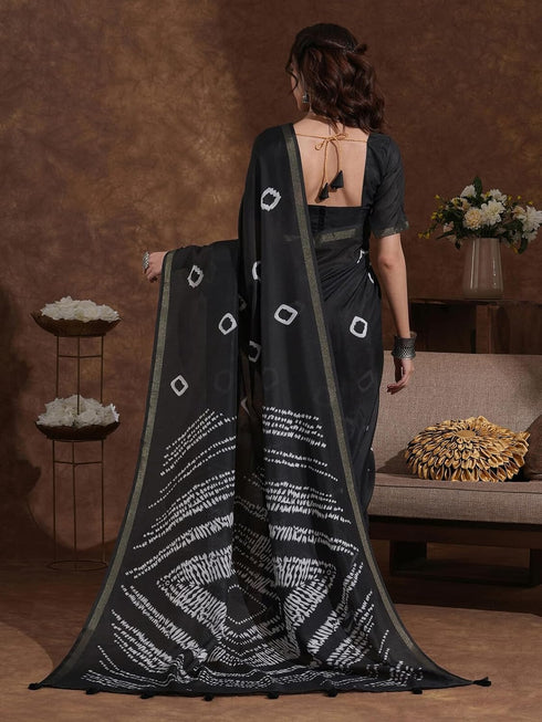 Vasthrlay Weaving Printed Unstitched Dusty Pink Saree