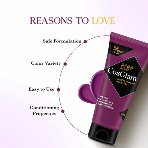 Semi Permanent Hair Color for Women & Men #22 French Plum