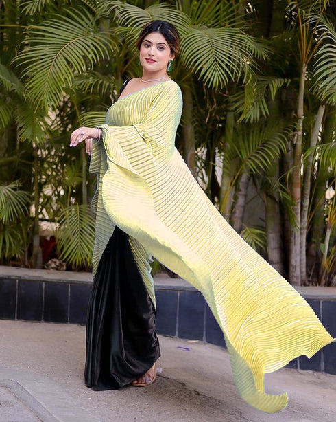 Vasthrlay Pleated Crushed Unstitched Ethnic Wear