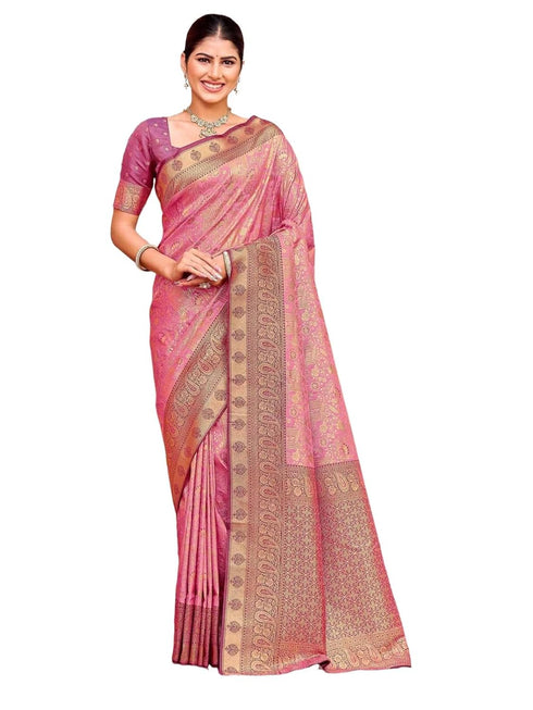 Vasthrlay Banarasi Unstitched Light Green Saree