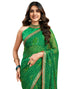 Vasthrlay Georgette Traditional Unstitched Dark Green Saree