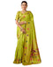 Vasthrlay Womens Paithani Unstitched Dark Green Saree