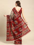 Vasthrlay Cotton Printed Mulmul Black Saree