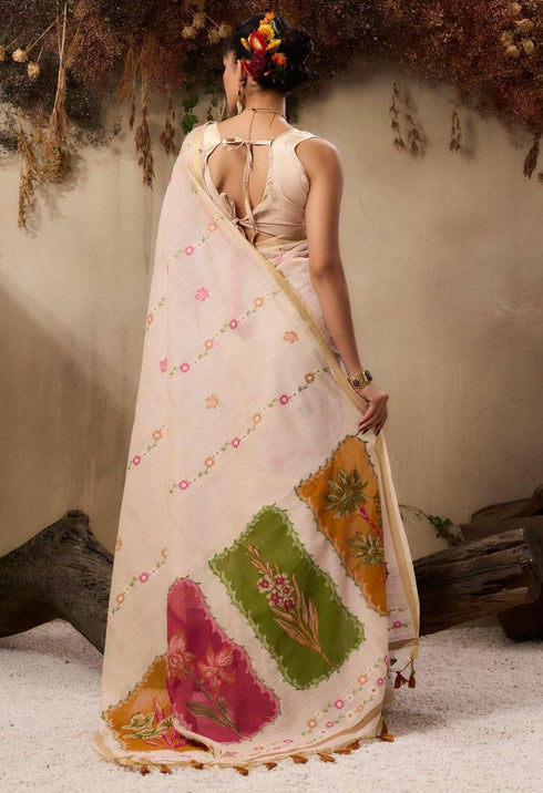 Vasthrlay Kanjivaram Cotton Unstitched Ethnic Wear