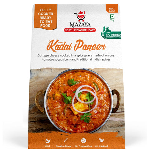MAZAYA Heat & Eat Fully Cooked Ready to Eat Kadhai Paneer (Veg)