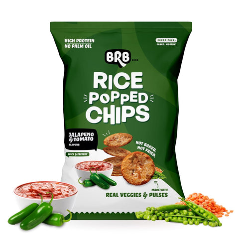 BRB Rice Popped Chips | Jalapeño & Tomato 54gm Pack