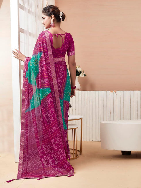 Vasthrlay Bandhani Unstitched 3728s2630n Deep Magenta1