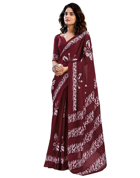 Vasthrlay Womens Printed Unstitched Dark Green Saree