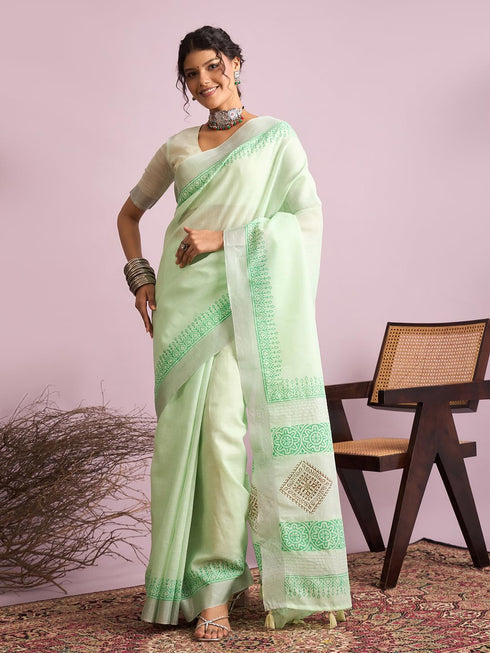 Vasthrlay Printed Unstitched Blouse Ethnic Wear
