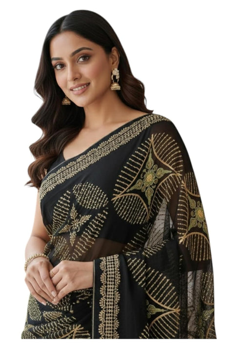Vasthrlay Georgette Traditional Az Ys Pehenva Brown Rr Ethnic Wear