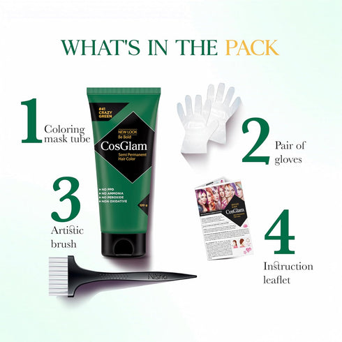 Semi Permanent Hair Color for Women & Men (#41 Crazy Green)