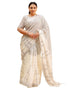 Vasthrlay Womens Printed Unstitched Off White Saree