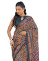 Vasthrlay Womens Printed Unstitched Dark Green Saree