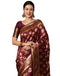 Vasthrlay Womens Jacquard Unstitched Maroon Saree