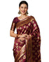 Vasthrlay Womens Jacquard Unstitched Maroon Saree