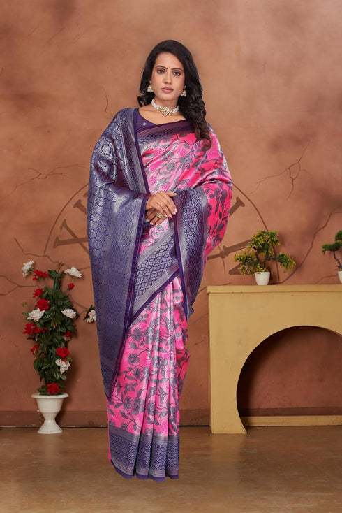 Vasthrlay Kanjivaram Blouse Purple Peachpurple