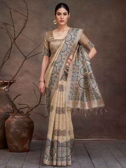Vasthrlay Madhubani Printed Unstitched Hs Ethnic Wear