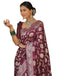 Vasthrlay Womens Banarasi Rani Pink Green Saree With Unstitched Blouse Piece