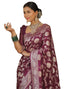 Vasthrlay Womens Banarasi Unstitched Olive Green Saree
