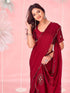 Vasthrlay Georgette Sequins Red Saree