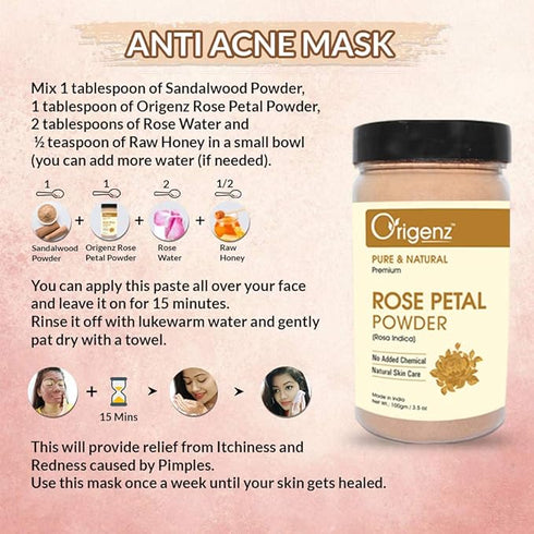 Origenz Pure & Natural Rose Petals Powder