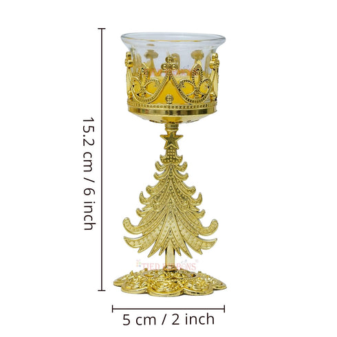 TIED RIBBONS Set of 4 Christmas Candle Holder