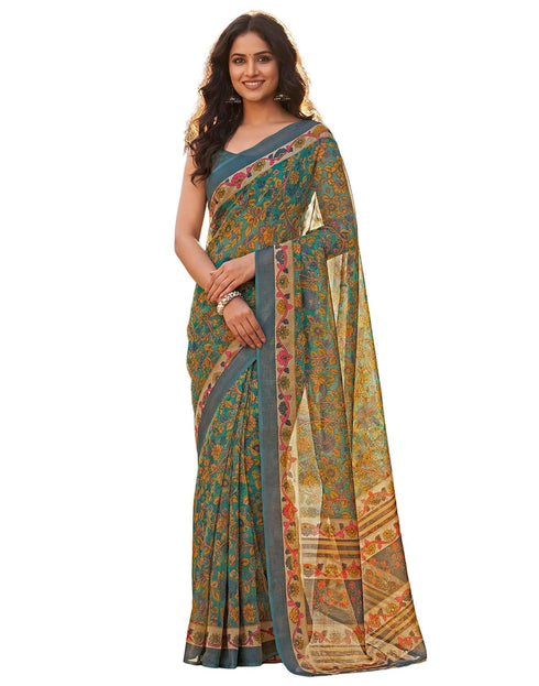 Vasthrlay Womens Printed Unstitched Purple Saree