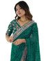 Vasthrlay Georgette Bandhani Unstitched Purple Saree