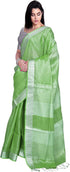 Vasthrlay Attractive Handloom Bhagalpuri Metallic Silver Green