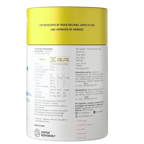 Little Joys Calcium & Vitamin D Gummies for Kids (2+ years)