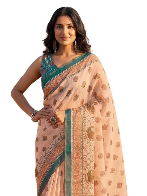 Vasthrlay Printed Lemon Yellow1 Yellow Saree