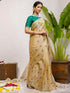 Vasthrlay Printed Off White1 White Saree
