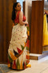 Vasthrlay Cream Printed Unstitched Saree