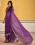 Vasthrlay Georgette Embroidery Unstitched Maroon Saree