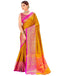 Vasthrlay Banarasi Jacquard Unstitched Mustard Saree