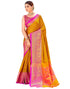 Vasthrlay Banarasi Jacquard Unstitched Mustard Saree