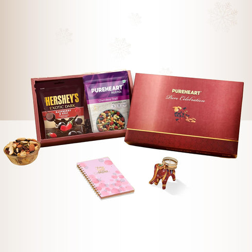 PUREHEART Christmas & New Year Gift Hamper | Festive Gift Box | Includes Cherokee Trail Mix (80g)