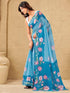Vasthrlay Womens Printed Unstitched Sky Blue Saree