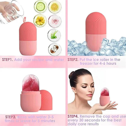 Jm Seller Ice Roller with Face dip Bowl for Skin